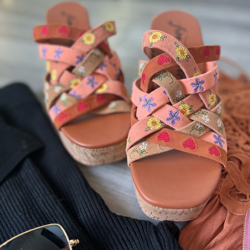 Free People Lisbon Suede Leather Platform Mules